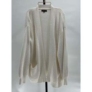 Quince Women's 100% Organic Cotton Oversized Cardigan White XS